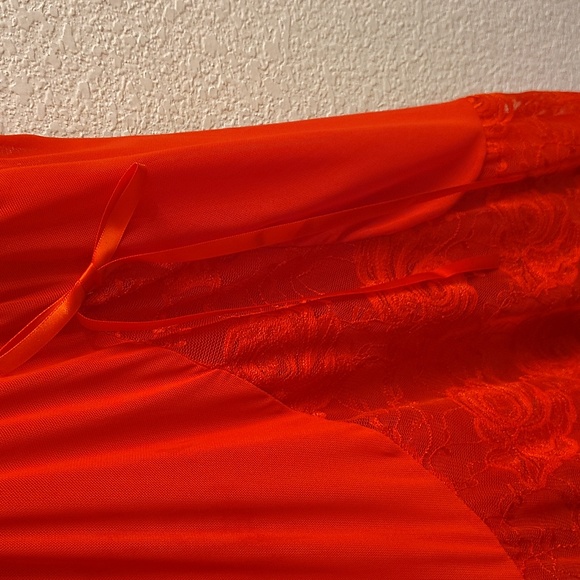 Lingerie 2 Piece Plus XXL Wine Floral Lace Spaghetti Straps Slip & Thong B3 X P - Picture 6 of 13